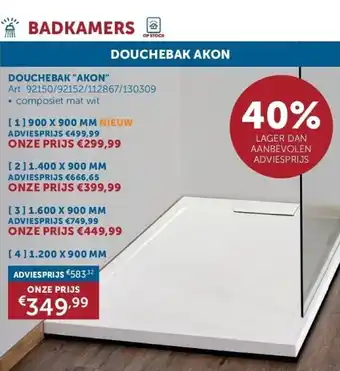 Zelfbouwmarkt Douchebak akon aanbieding