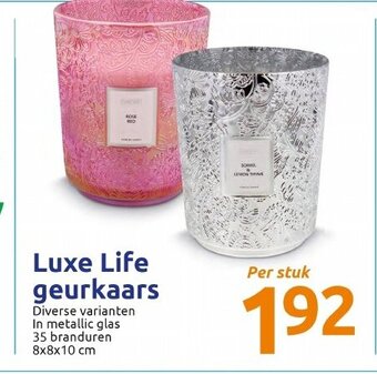 Action Luxe life geurkaars aanbieding