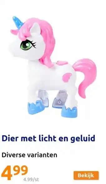 Action Dier met licht en geluid aanbieding