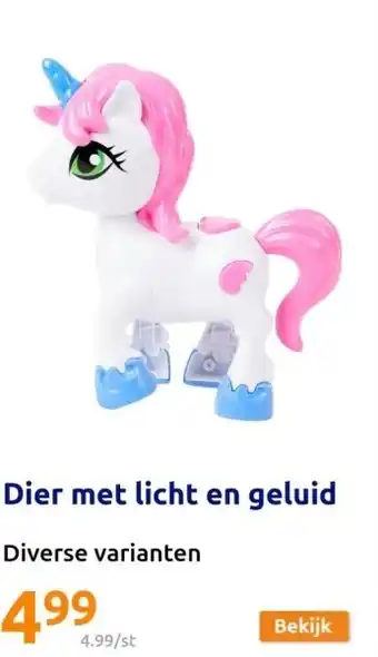 Action Dier met licht en geluid aanbieding