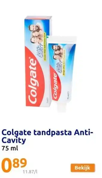 Action Colgate tandpasta anti-cavity aanbieding