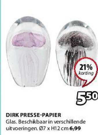Jysk Dirk presse-papier aanbieding