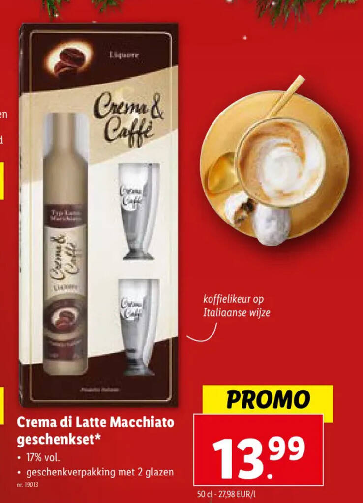 Crema di Latte Macchiato geschenkset promotie bij Lidl