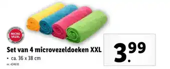 Lidl Set van 4 microvezeldoeken XXL aanbieding