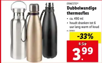 Lidl Ernesto dubbelwandige thermosfles aanbieding