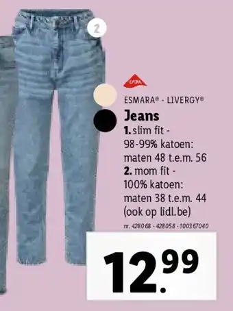 Lidl Jeans mom fit aanbieding
