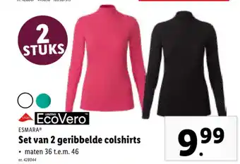 Lidl Set van 2 geribbelde colshirts aanbieding