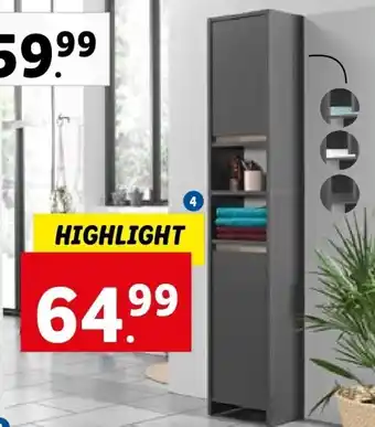 Lidl Hoge badkamerkast aanbieding