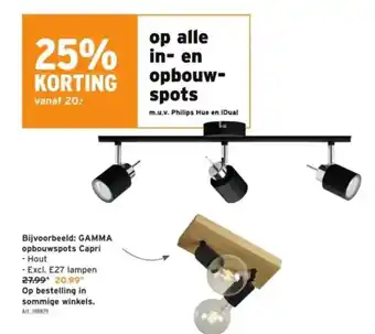 GAMMA op alle in en opbouwspots aanbieding