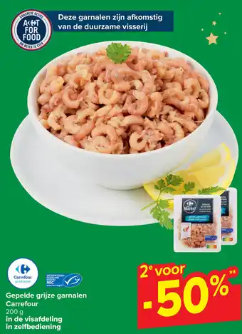Carrefour Market Gepelde grijze garnalen Carrefour aanbieding