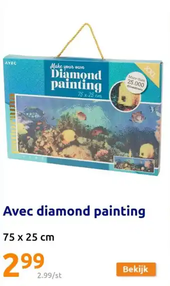 Action Avec diamond painting 75 x 25cm aanbieding
