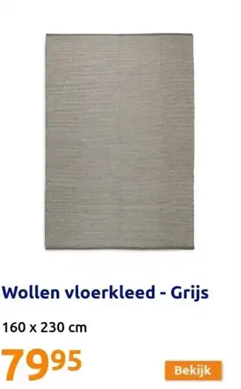 Action Wollen vloerkleed - grijs aanbieding