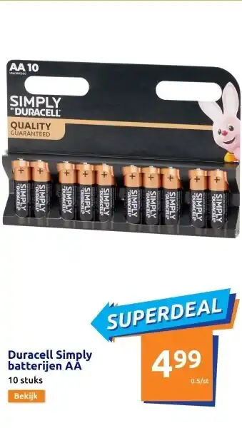 Action Duracell simply batterijen aa aanbieding