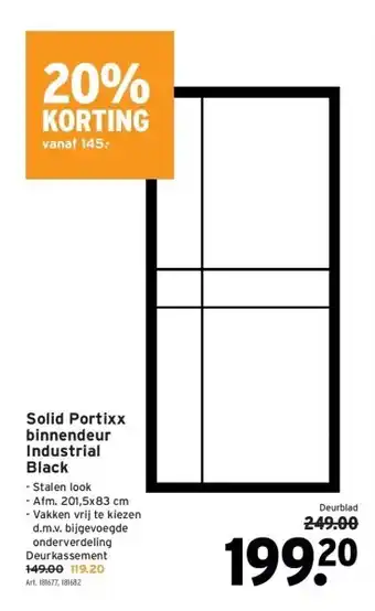 GAMMA Solid portixx binnendeur industrial black aanbieding