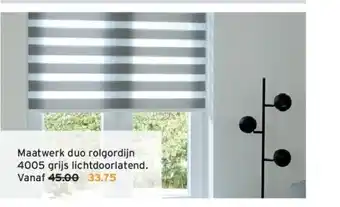 GAMMA Maatwerk duo rolgordijn 4005 grijs lichtdoorlatend aanbieding