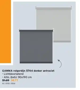 GAMMA Gamma rolgordijn 5744 donker antraciet aanbieding