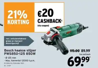 GAMMA Bosch haakse slijper pws850-125 850w aanbieding
