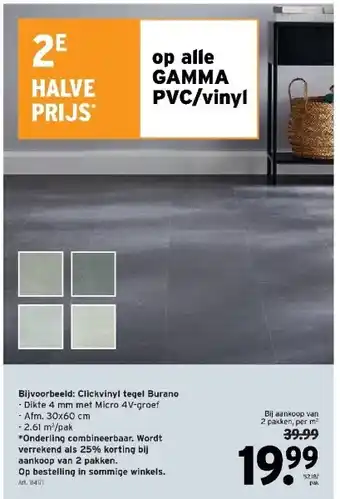 GAMMA Clickvinyl tegel burano aanbieding