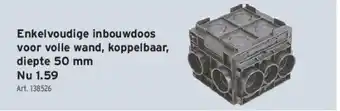 GAMMA Enkelvoudige inbouwdoos voor volle wand, koppelbaar, diepte 50 mm aanbieding
