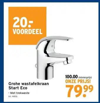 GAMMA Grohe wastafelkraan start eco aanbieding