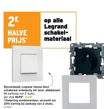 GAMMA Legrand valena next schakelaar enkelpolig wit (excl. afdekplaat) aanbieding