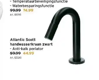 GAMMA Atlantic scott handwasserkraan zwart aanbieding