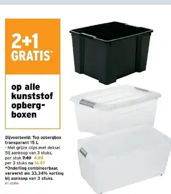 GAMMA Top opbergbox transparant 15 l aanbieding