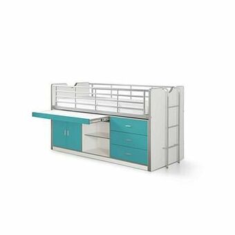 Leen Bakker Vipack halfhoogslaper Bonny - turquoise - 207x96x116 cm - Leen Bakker aanbieding