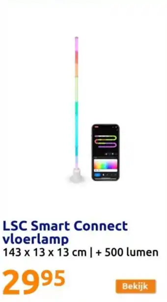 Action LSC Smart Connect vloerlamp 143 x 13 x 13 cm aanbieding
