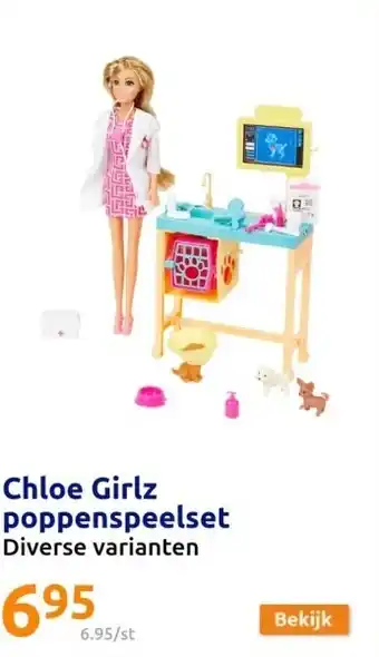 Action Chloe girlz poppenspeelset aanbieding