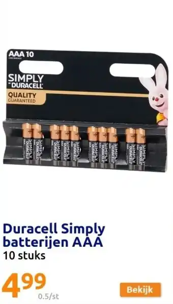 Action Duracell simply batterijen aaa aanbieding