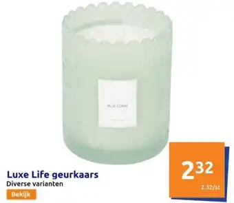 Action Luxe life geurkaars aanbieding