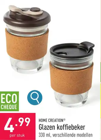 ALDI Glazen koffiebeker aanbieding