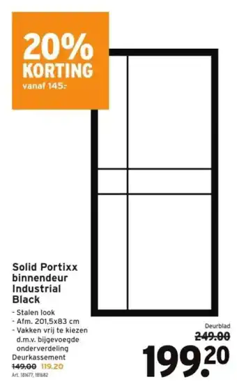 GAMMA Solid Portixx binnendeur Industrial Black aanbieding