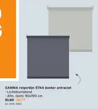 GAMMA Rolgordijn 5744 donker antraciet aanbieding