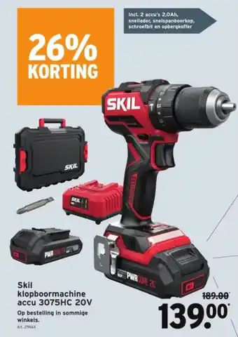 GAMMA Skil klopboormachine accu 3075HC 20V aanbieding