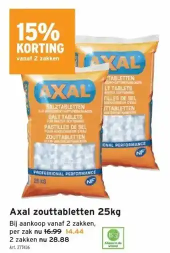 GAMMA Axal zouttabletten 25kg aanbieding
