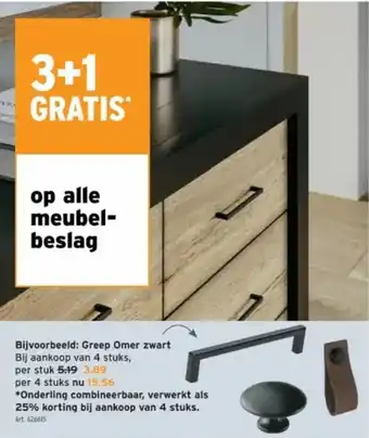 GAMMA Greep Omer zwart aanbieding