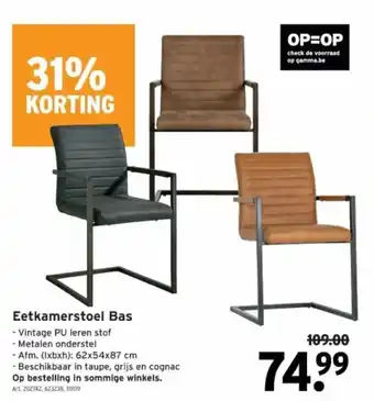 GAMMA Eetkamerstoel Bas aanbieding