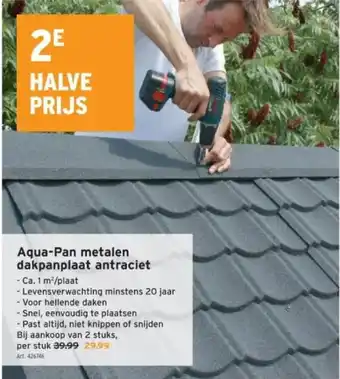 GAMMA Aqua-Pan metalen dakpanplaat antraciet aanbieding