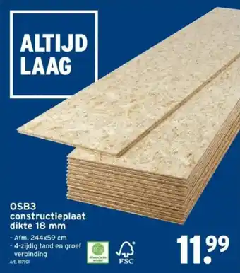GAMMA OSB3 constructieplaat dikte 18 mm aanbieding