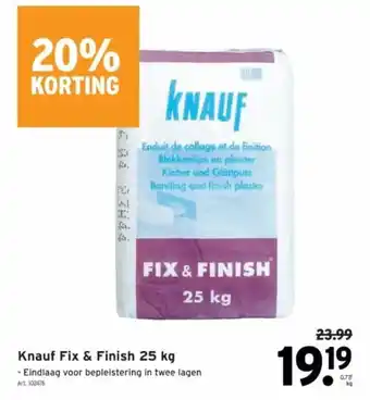 GAMMA Knauf Fix & Finish 25 kg aanbieding