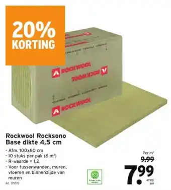 GAMMA Rockwool Rocksono Base dikte 4,5 cm aanbieding
