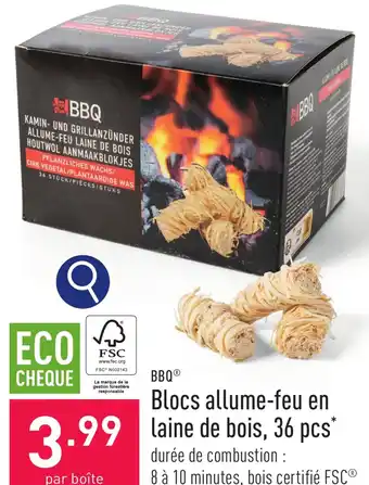 BBQ Blocs allume-feu en laine de bois, 36 pcs