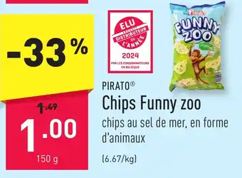 ALDI PIRATO Chips Funny zoo 150g aanbieding