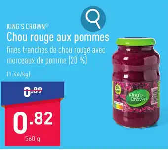 ALDI KING'S CROWN Chou rouge aux pommes 560g aanbieding