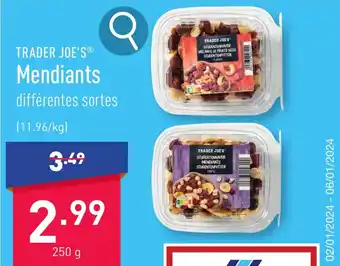 ALDI TRADER JOE'S Mendiants différentes sortes 250g aanbieding