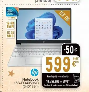 Cora Notebook 15s-fq4059nb aanbieding