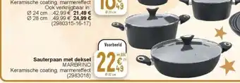 Cora Sauterpaan met deksel marbrino aanbieding