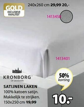 Jysk Satijnen laken aanbieding